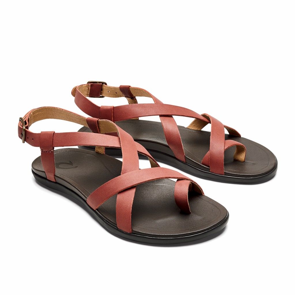 Olukai Women's Upena Sandal - Cedar Wood / Dark Java US958-607